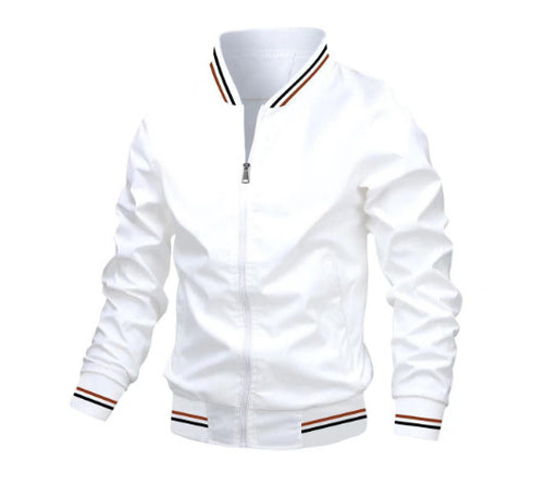 New Striped Men Jacket Casual Business wear Single Color Coat