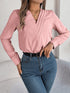 Women's Fashion V-Neck Long Sleeve Shirt for Office