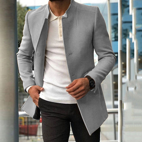 Men's Single-breasted Solid Color Business Jackets