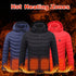 Mens Heated Puffer Jacket Electric Heating Insulated Hood Windbreaker