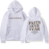 Men's And Women's Faith Fear Printed Hoodie