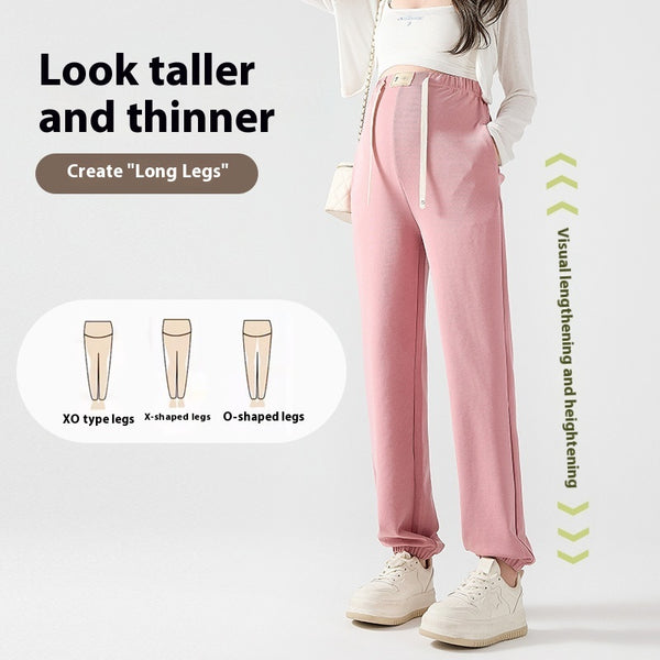 Cuprammonuium Ankle Banded Pants Wide Leg Version Slim Fit Slimming Light Maternity Pants