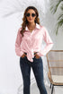 Women's Solid Colour Satin Long Sleeve Blouse