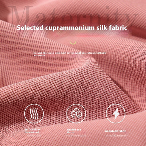 Cuprammonuium Ankle Banded Pants Wide Leg Version Slim Fit Slimming Light Maternity Pants