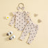 Kid's Heart Printing Jumpsuit, Trousers, Hair Band, Three-piece Set
