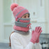 Winter Velvet Thick Bib Mask Gloves Set Wind Protection Set