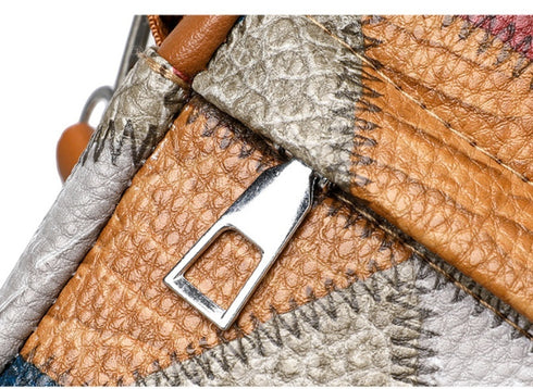 Women's Retro Fashion Stitching Contrast Color Small Square Bag