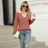 Women's Lapel Long Sleeve Loose-fitting T-shirt