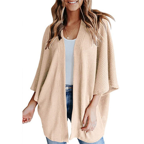 Women's Bat Sleeve Waffle Gerson Cardigan