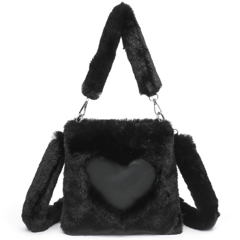 Women Fluffy Shoulder Bag Autumn Winter Style Handbag Plush Tote Fashion