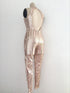 Women's Nude Back Jumpsuit Champagne Black