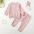 Kid's Four-color Embroidery Rainbow Shirt Fake Drawstring Trousers Two-piece Set