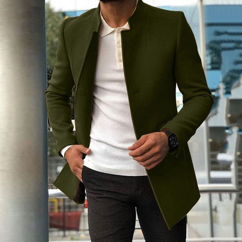 Men's Single-breasted Solid Color Business Jackets
