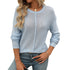 Women's Round Neck Long Sleeve Knitted Sweater