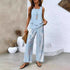 Women's Sleeveless Double Layer Vest Pants Suit