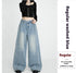 Women's Loose Wide Leg Draping Mop Slimming High Waist Denim Trousers