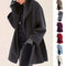 Women's Trendy Round Neck Loose Woolen Casual Coat For Autumn And Winter