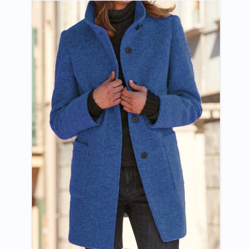 Throne's Fashion Woolen Coat Fall Winter Casual Jacket