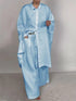 Womens Casual Dress Loose Solid Color Shirt Outfit Wide Leg Pants Two-piece Set