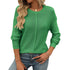 Women's Round Neck Long Sleeve Knitted Sweater
