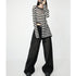 Women's Loose Wide Leg Draping Mop Slimming High Waist Denim Trousers