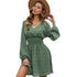 Women's Polka Print Long Sleeve A-line Dress