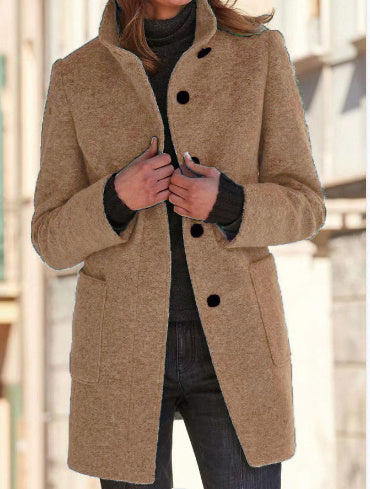 Throne's Fashion Woolen Coat Fall Winter Casual Jacket