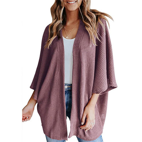 Women's Bat Sleeve Waffle Gerson Cardigan