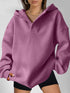 Women's Solid Colour Hoodies, Long Sleeve, Loose Fitting