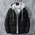 men hooded jacket in black colour