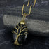 Unisex Fashion Celtic Tree Of Life Pendant & Chain On Teardrop Semi-Precious Stone