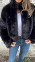 Fashion Plush Jacket Winter Women's Casual Zipper Fur Coat