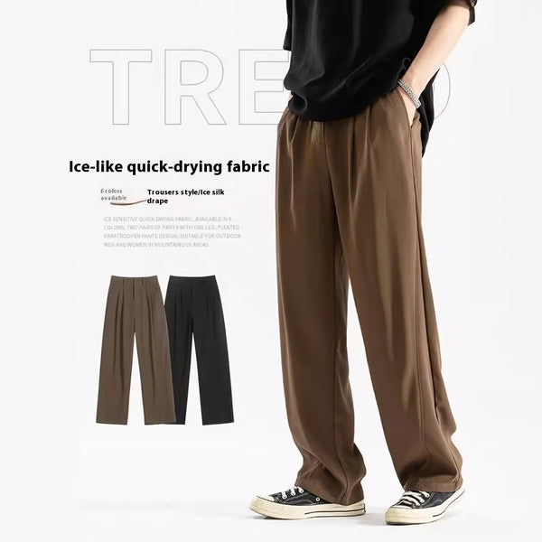 Ice Silk Draping Casual Suit Pants