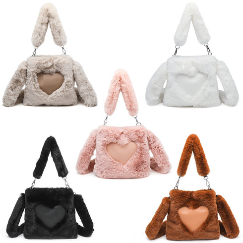 Women Fluffy Shoulder Bag Autumn Winter Style Handbag Plush Tote Fashion