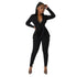 Womens Flounce Long Sleeve Pencil Pants Suit Set Narrow V-Neck