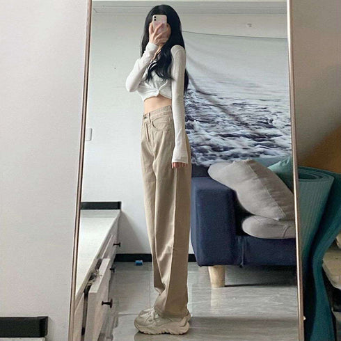 Women's High Waist Straight Mopping Pants