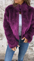 Fashion Plush Jacket Winter Women's Casual Zipper Fur Coat