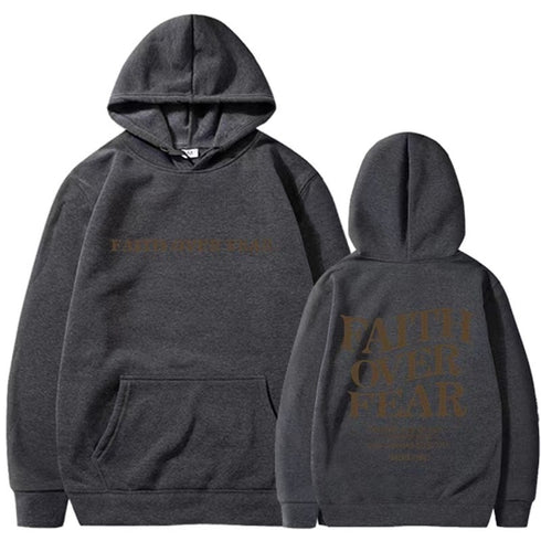 Men's And Women's Faith Fear Printed Hoodie