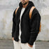 men's black winter fur double-sided hooded jacket