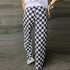 Women's Chessboard Plaid Printed Casual All-match Loose Wide-leg Pants