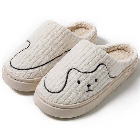 Indoor Non-Slip Mule Winter Warm Plush Shoes Striped Cat Slippers