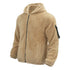 men's khaki winter fur double-sided hooded jacket displayed on white background