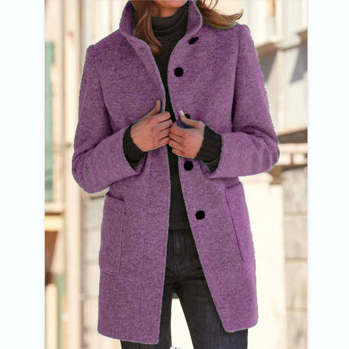 Throne's Fashion Woolen Coat Fall Winter Casual Jacket