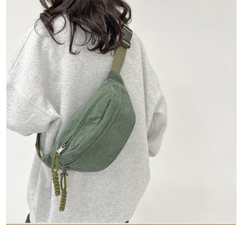 Women's Leisure Corduroy Lazy Corduroy Waist Bag