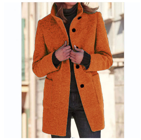 Throne's Fashion Woolen Coat Fall Winter Casual Jacket