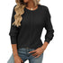 Women's Round Neck Long Sleeve Knitted Sweater