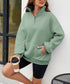 Women's Sweatshirt Solid Colour Stand Collar With Pocket Zipper Casual Sports Loose Top