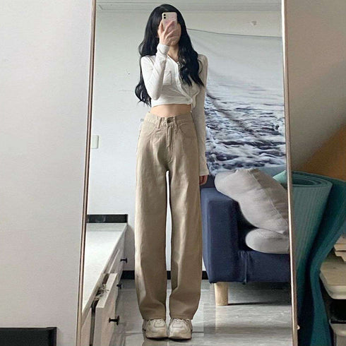 Women's High Waist Straight Mopping Pants