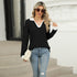 Women's Lapel Long Sleeve Loose-fitting T-shirt