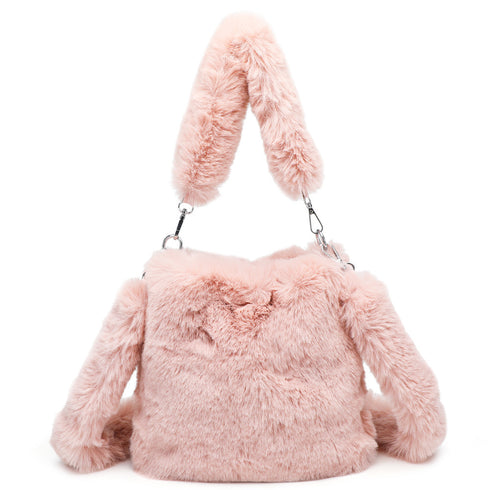 Women Fluffy Shoulder Bag Autumn Winter Style Handbag Plush Tote Fashion
